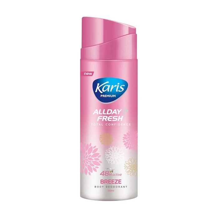Karis Premium Allday Fresh Total Confidence Breeze 48 Hours Active 200ml Body Deodorant